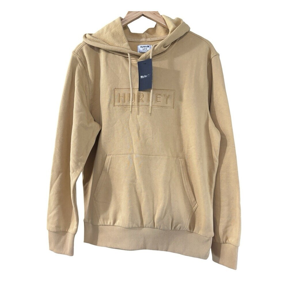 Hurley Gold Pullover Hoodie Box Embroidered Logo Hurley Sweatshirt Men’s Small